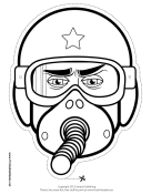 Male Fighter Pilot Mask to Color