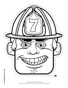 Male Firefighter Mask to Color