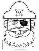 Pirate Captain Mask to Color